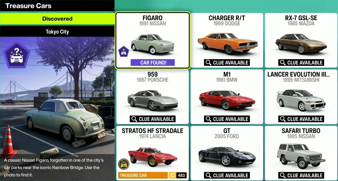 Forza Horizon 6 All Treasure Car Locations