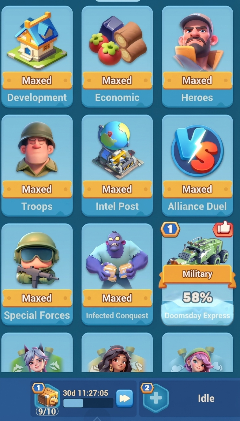 Using Speedups for research upgrades in Tiles Survive