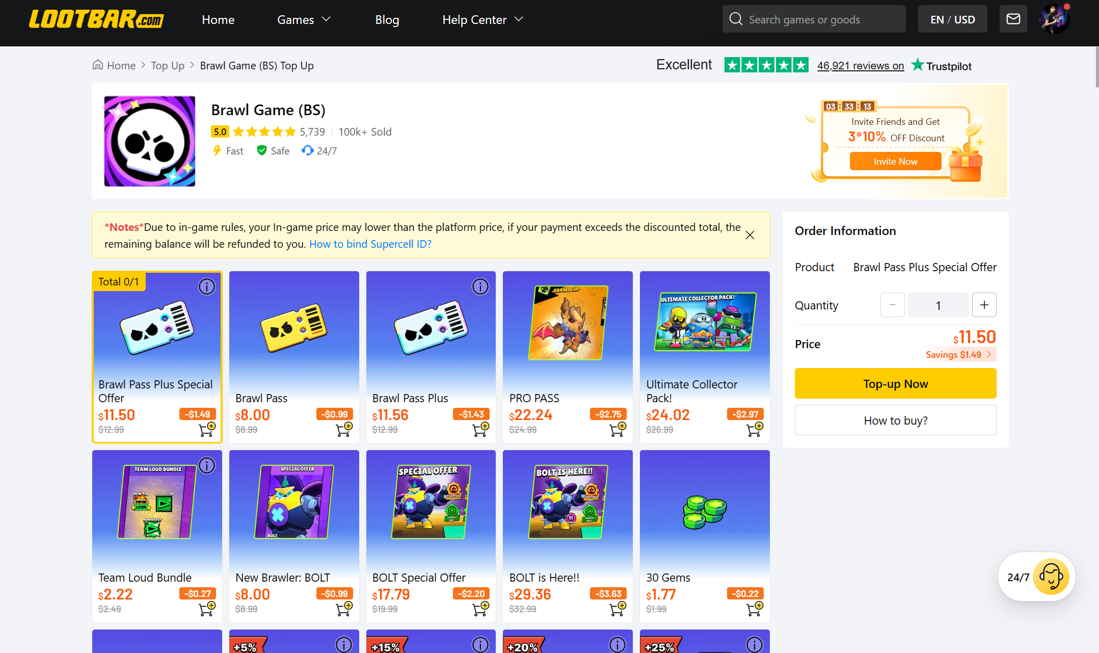 Reliable Platform for Brawl Star Gems - LootBar