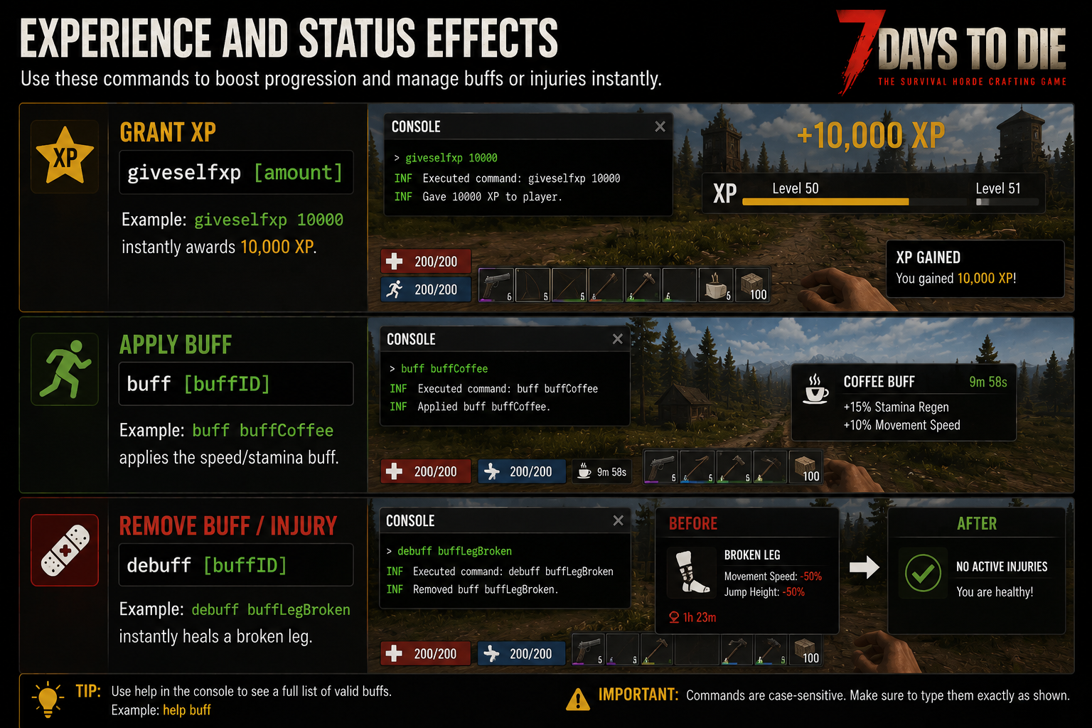 Experience and Status Effects