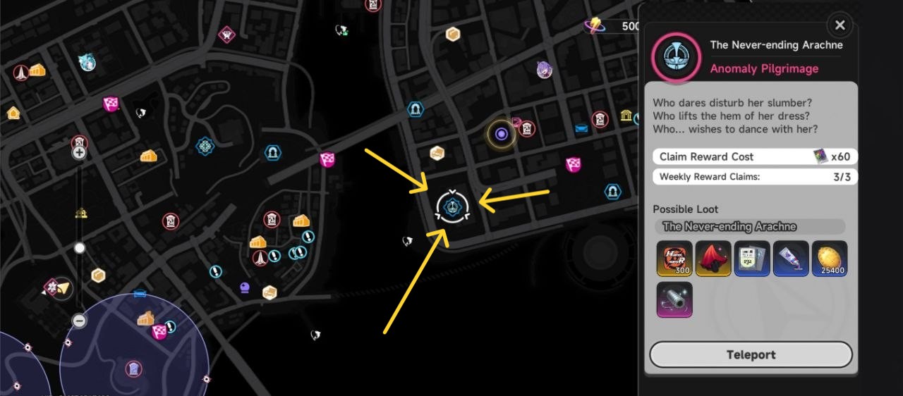 The Never-Ending Arachne Location