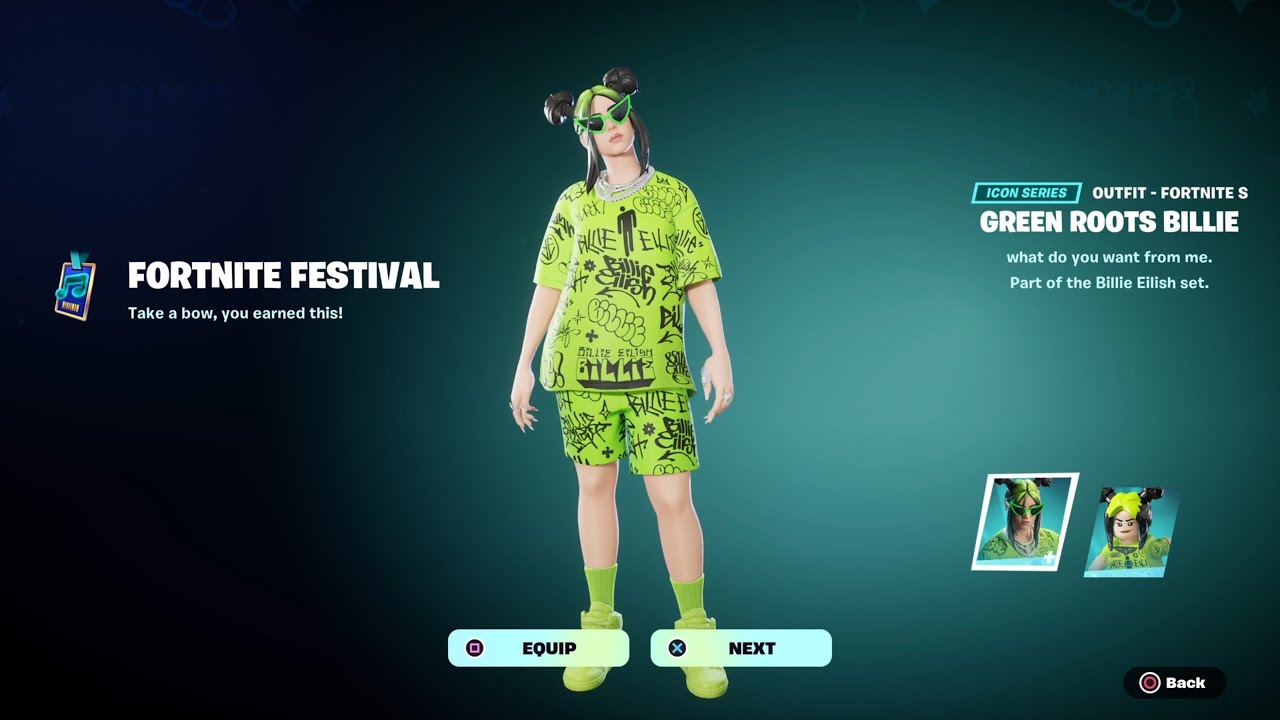 Billie Eilish Fortnite Icon Series Skin