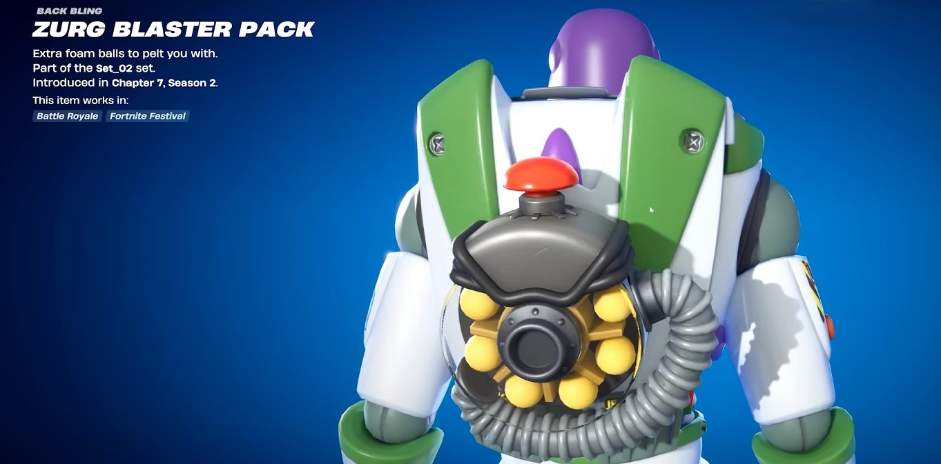 Zurg Blaster Pack Back Bling&nbsp;Fortnite x Toy Story