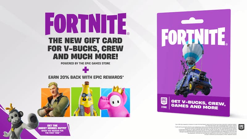 V-Bucks gift cards in Fortnite