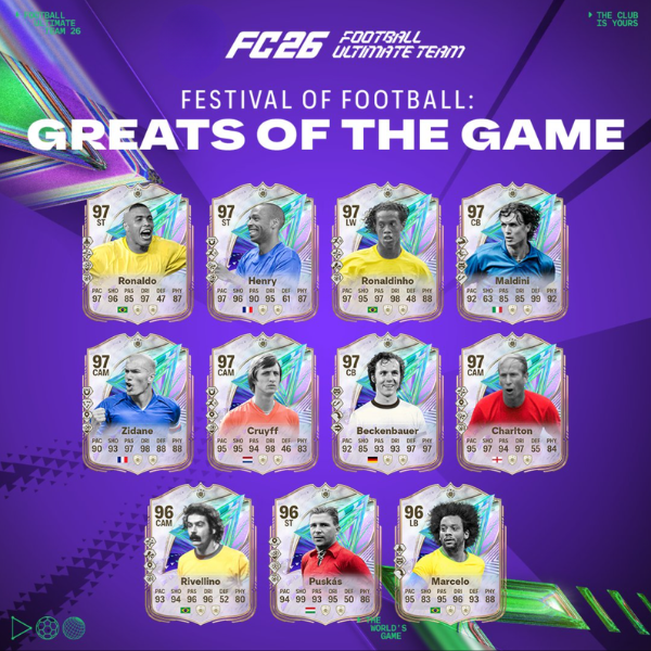 attackers and more from greats of the game in fc 26