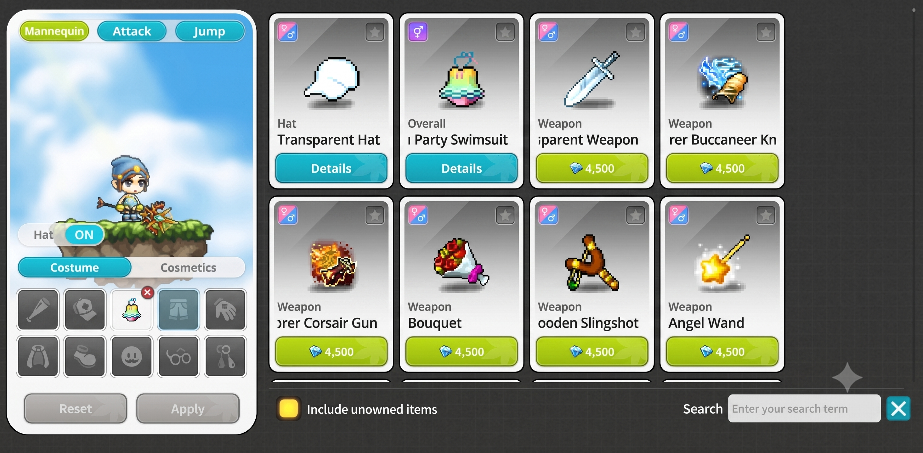 MapleStory Idle RPG costume the Beach Party Swimsuit available for the character
