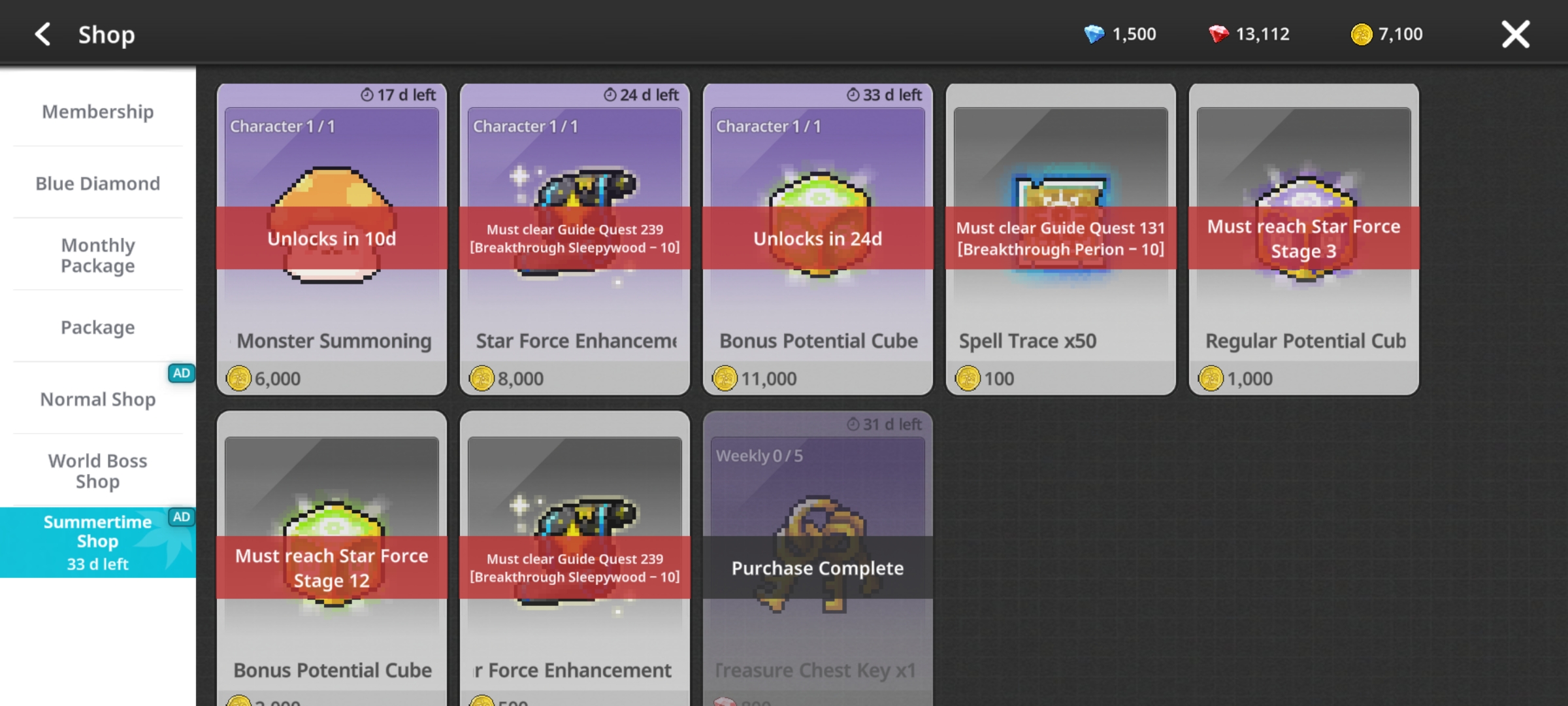 Summertime Shop MapleStory Idle RPG