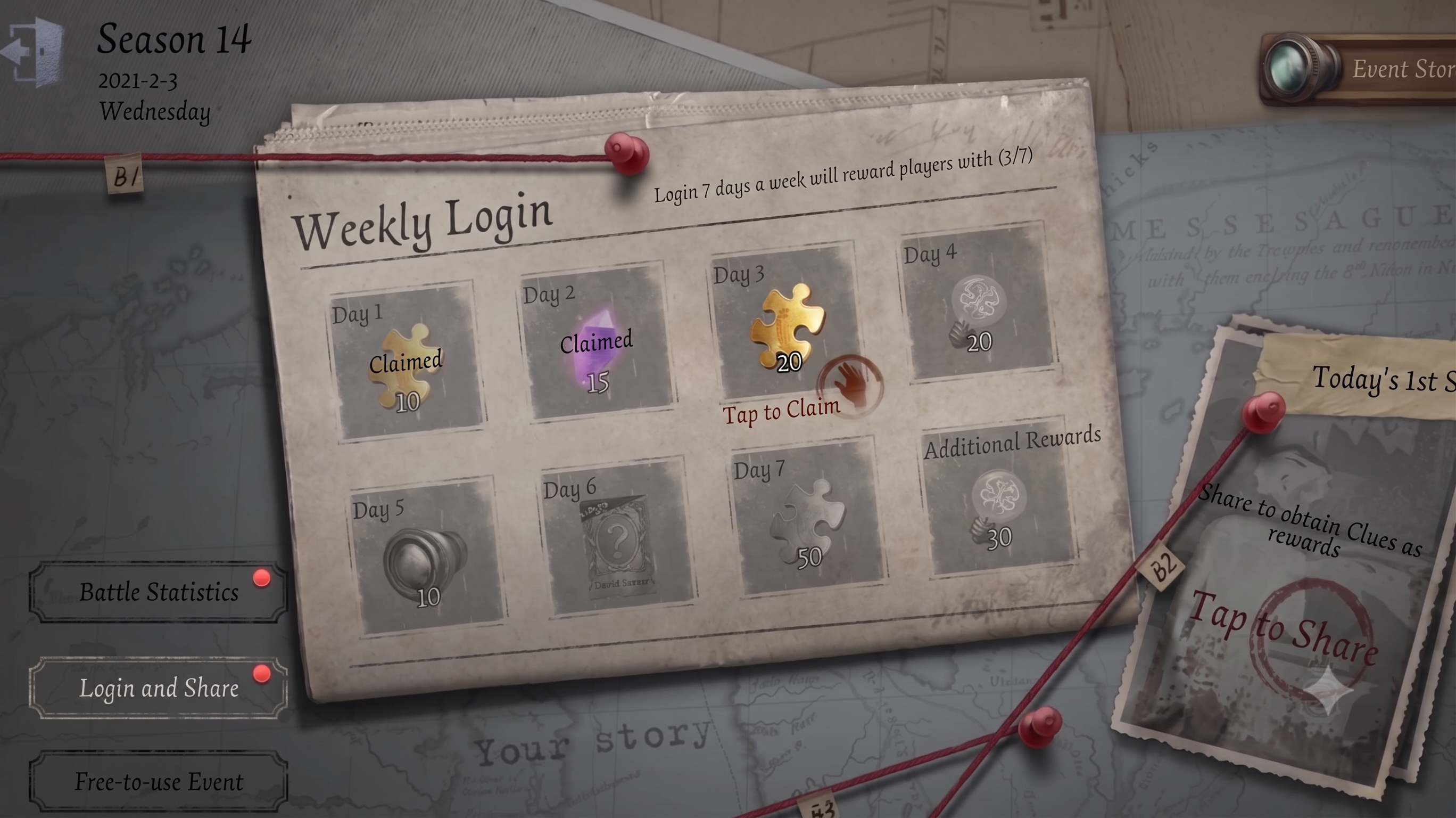 Identity V Weekly Login Reward
