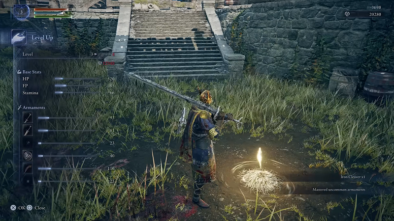 Wylder's leveling menu