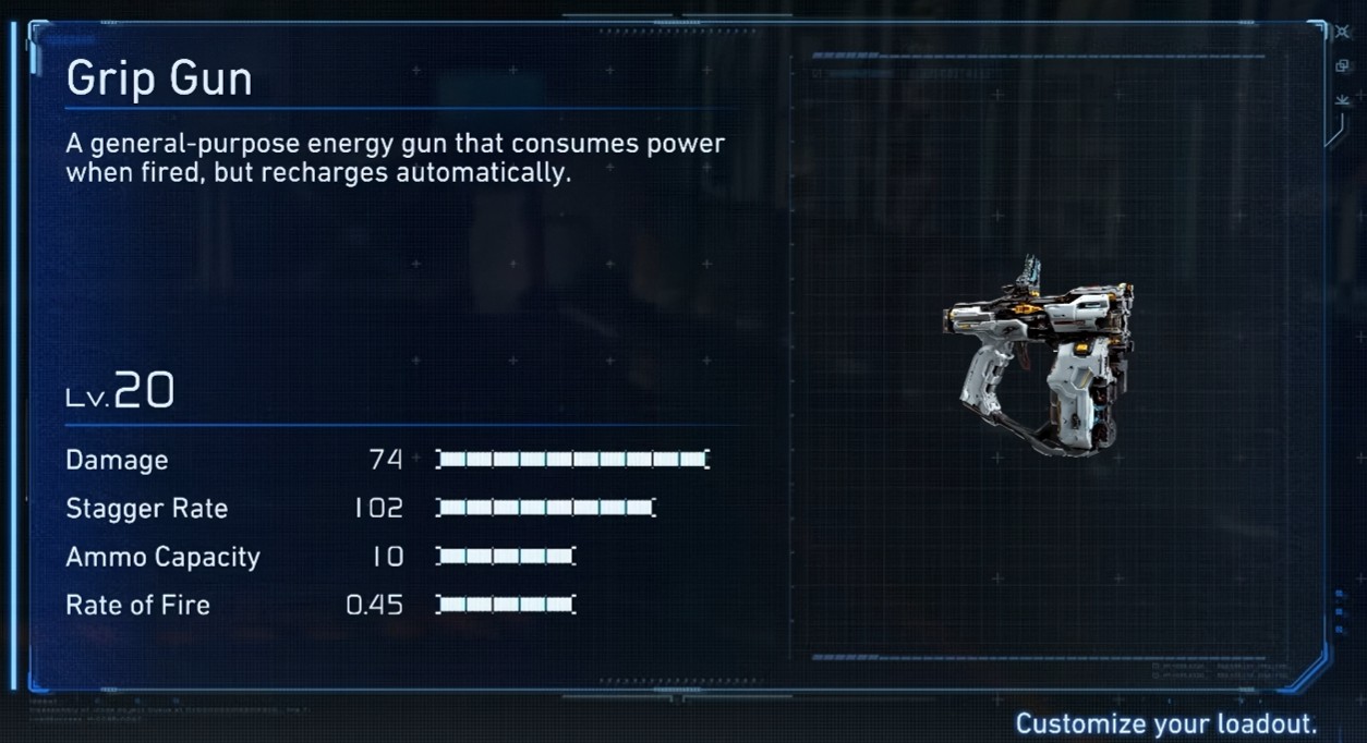 Grip Gun Weapon in Pragmata