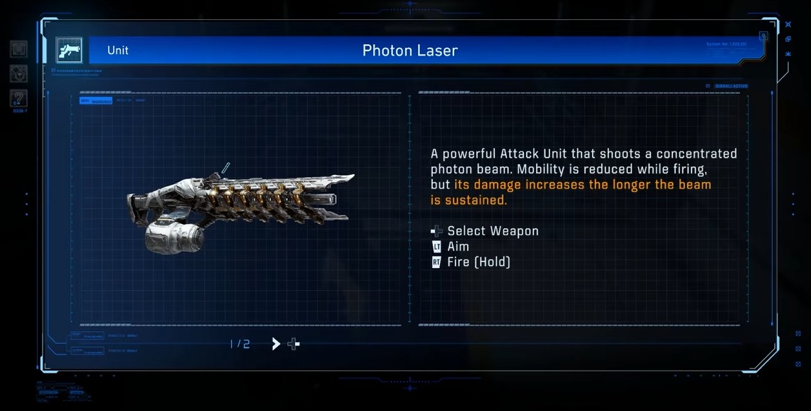 Photon Laser Weapon in Pragmata