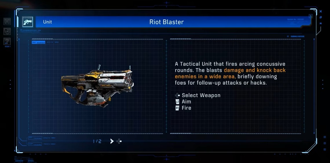 Riot Blaster Weapon in Pragmata