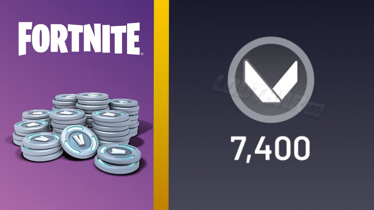 Ingame Currencies side by side showing V-Bucks vs VP pricing