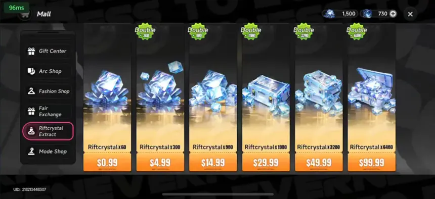 NTE Riftcrystals