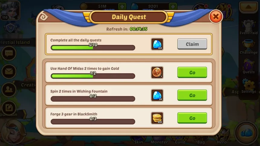 Top Heroes Daily Quest