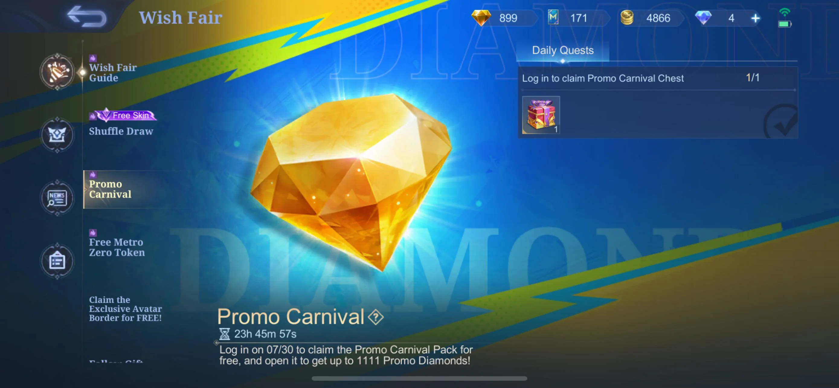 promo diamonds chest
