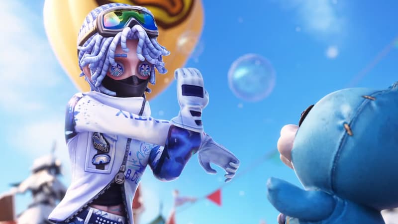 Teal costume and tiny teal pet in identity v