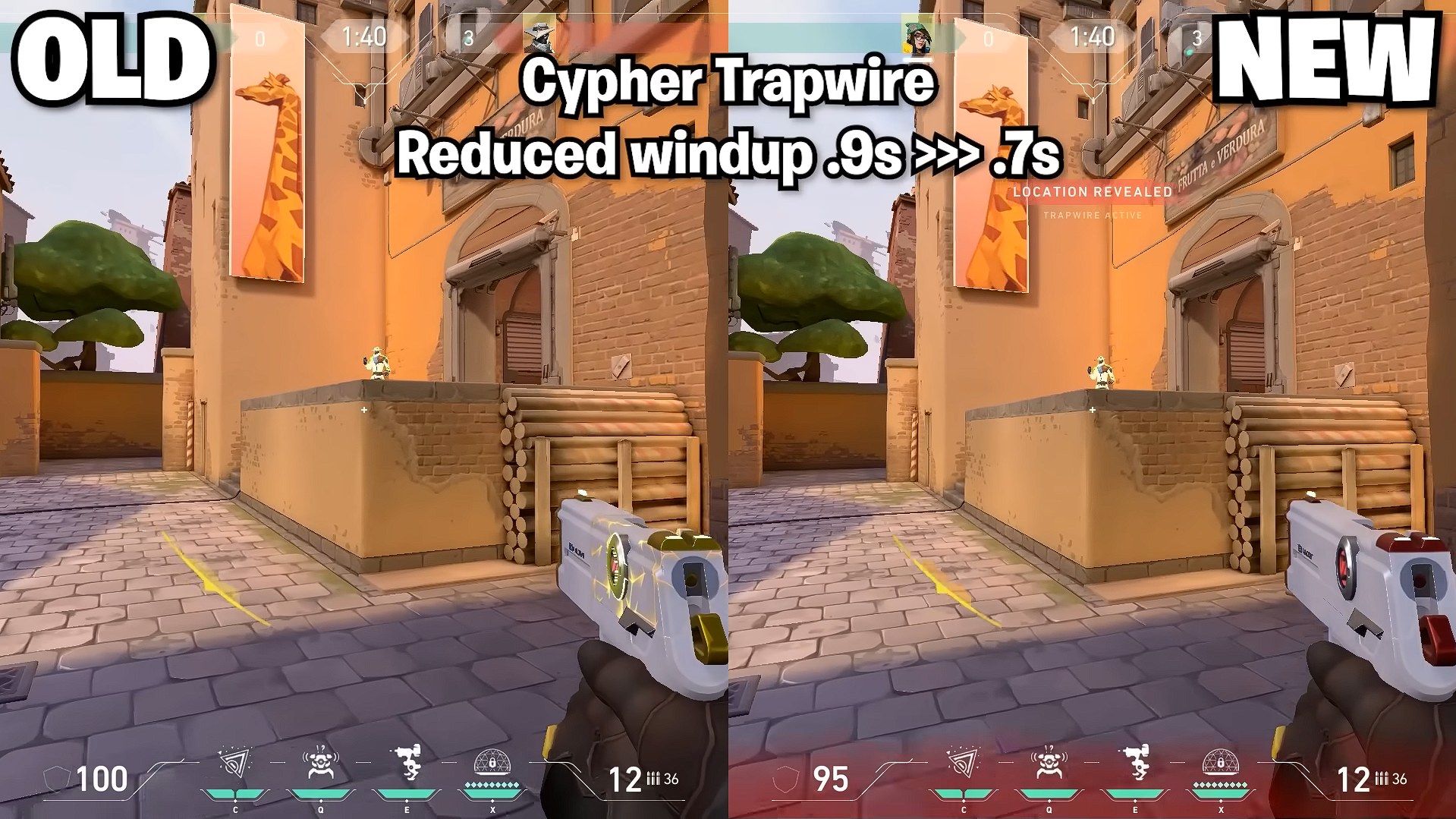 Trapwire windup drops from 0.9s to 0.7s, letting him set up tripwires faster under pressure.