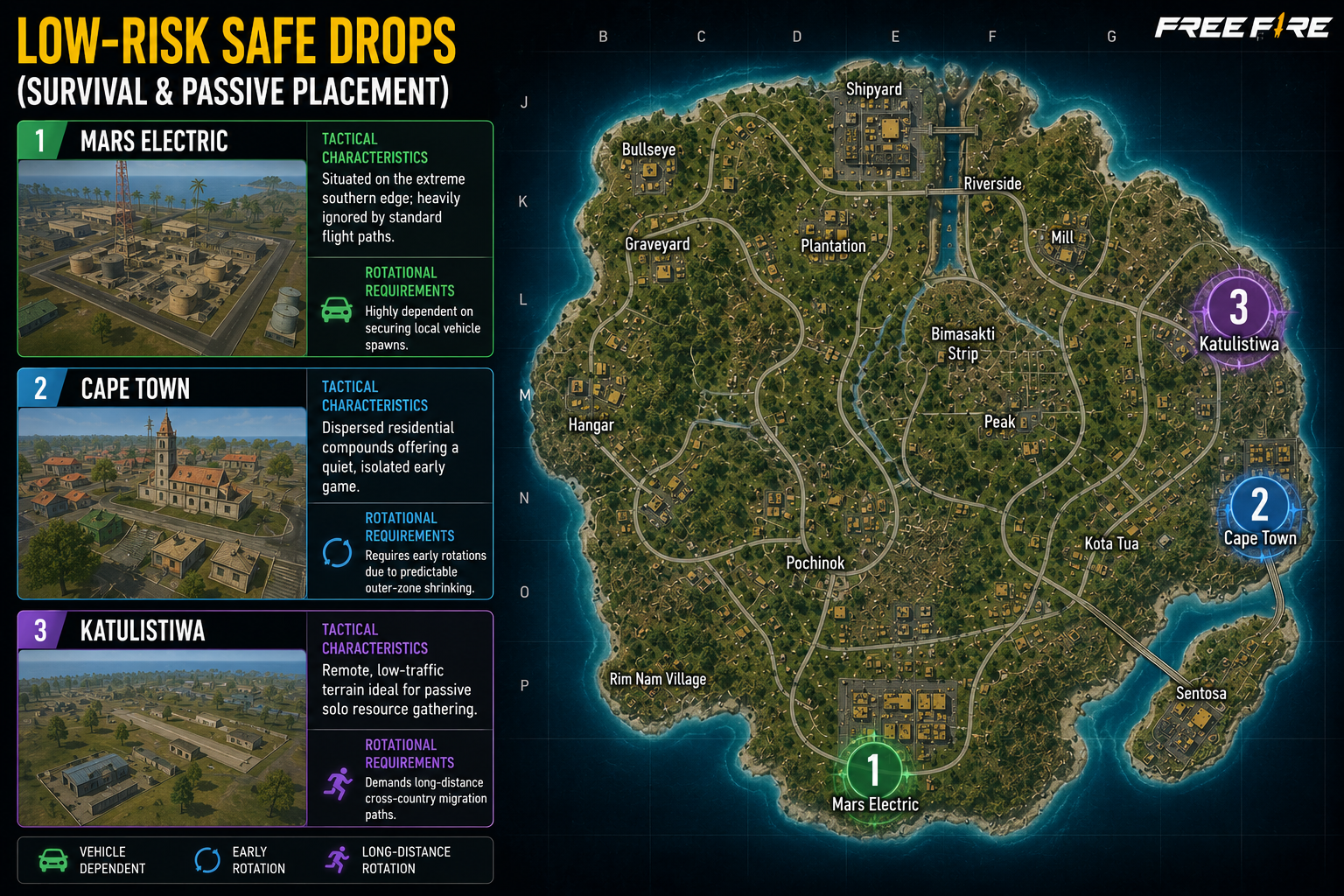 Low-Risk Safe Drops (Survival & Passive Placement)