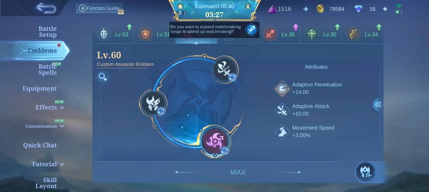 MLBB Embelm Set-up