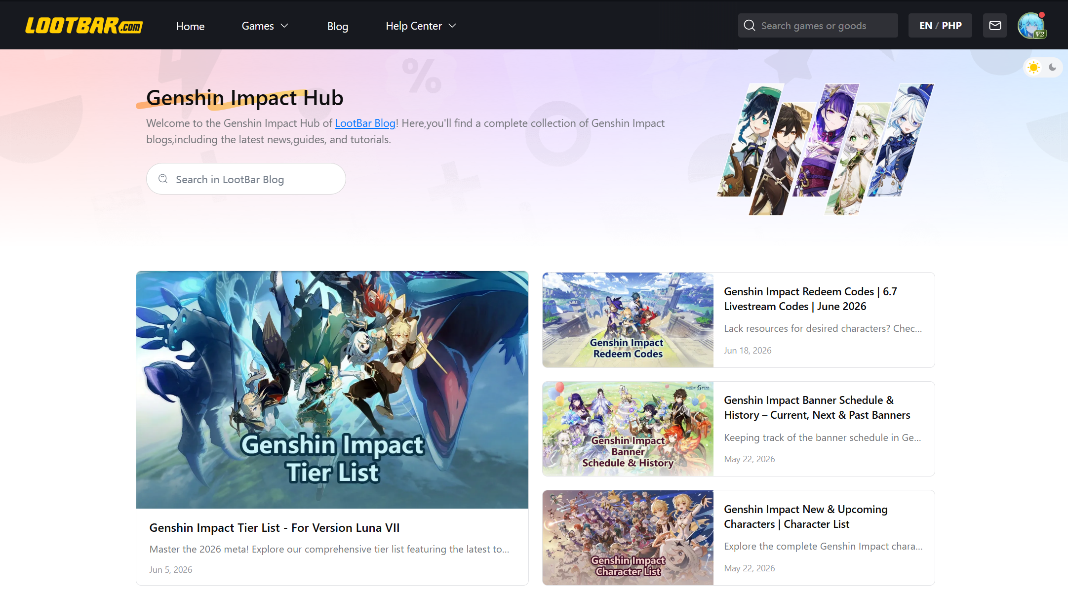 LootBar Genshin Hub