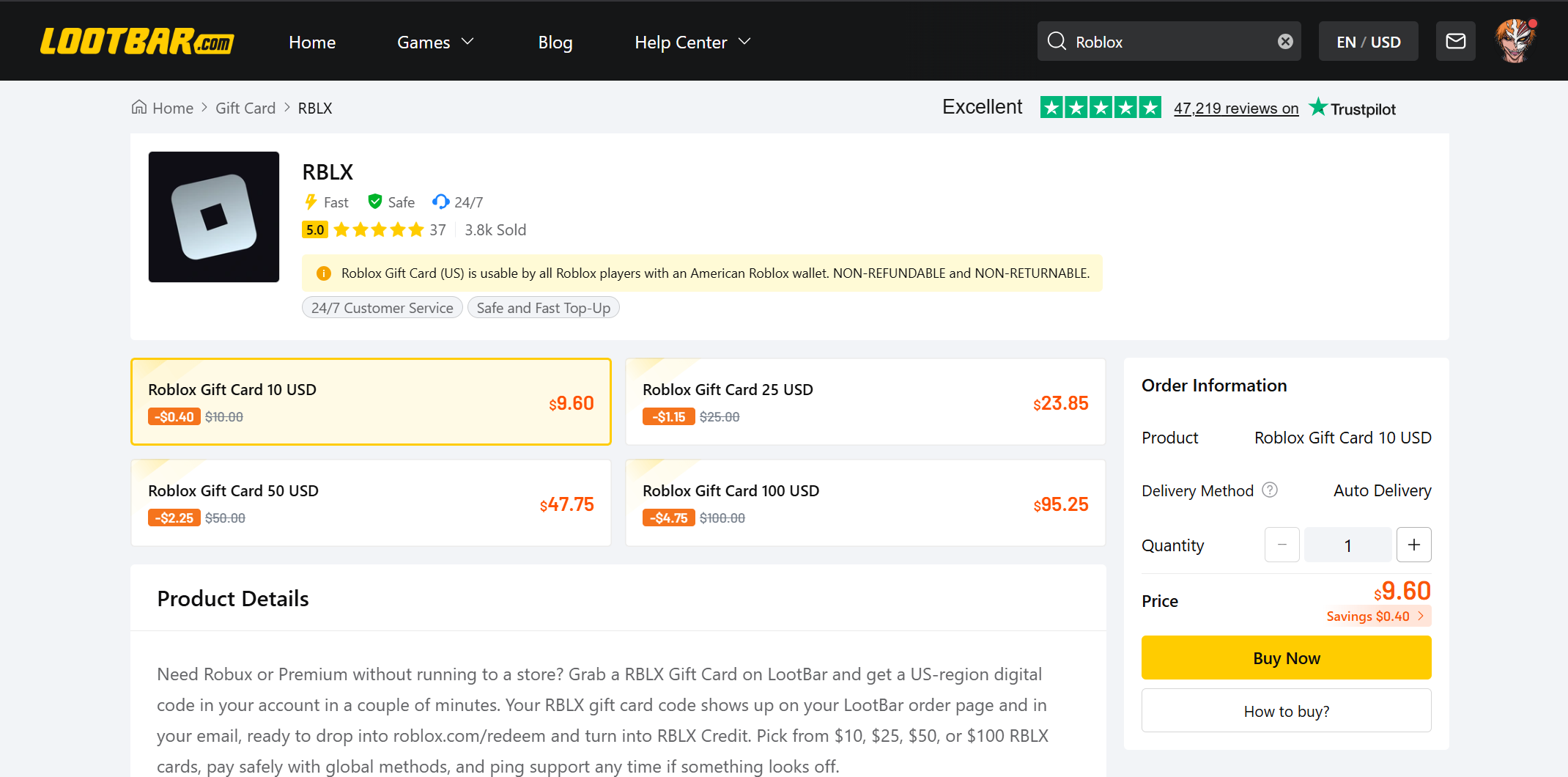 Roblox Gift Cards - LootBar