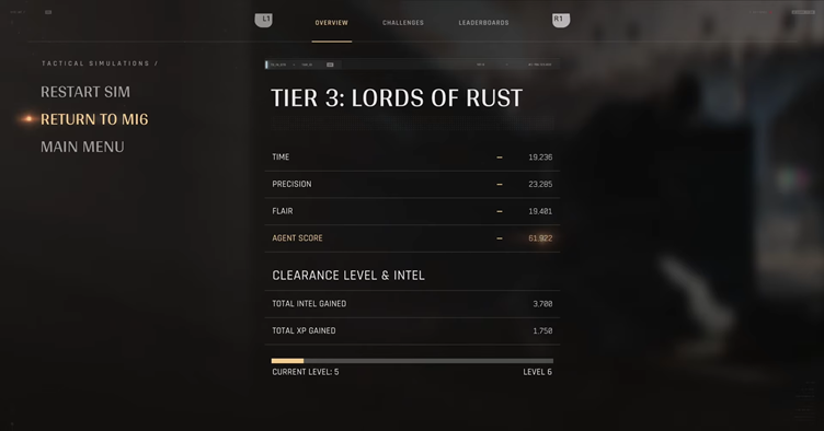TacSim Progression and Rewards