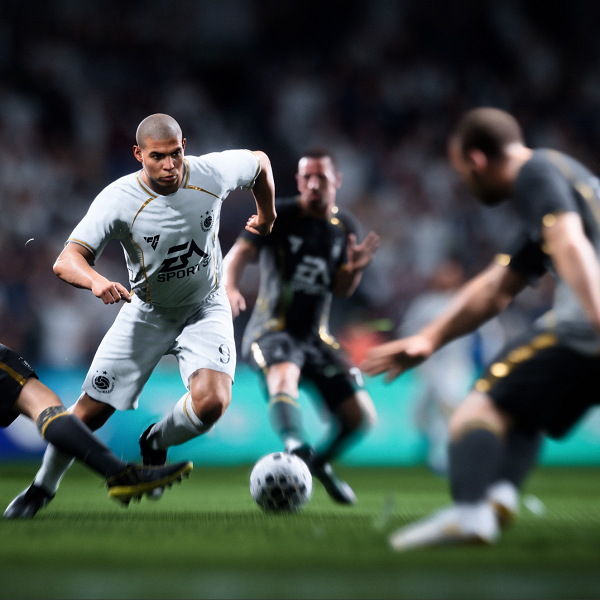 R9 dribblant le ballon dans FC
