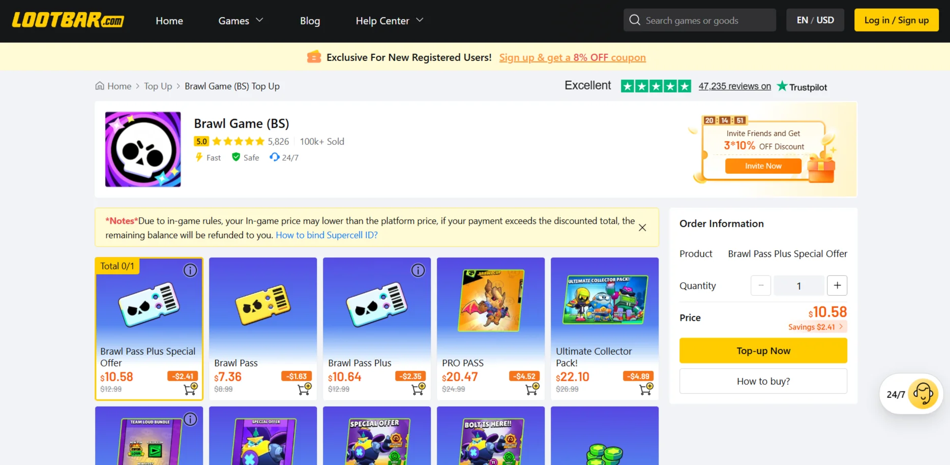 top up Brawl Stars