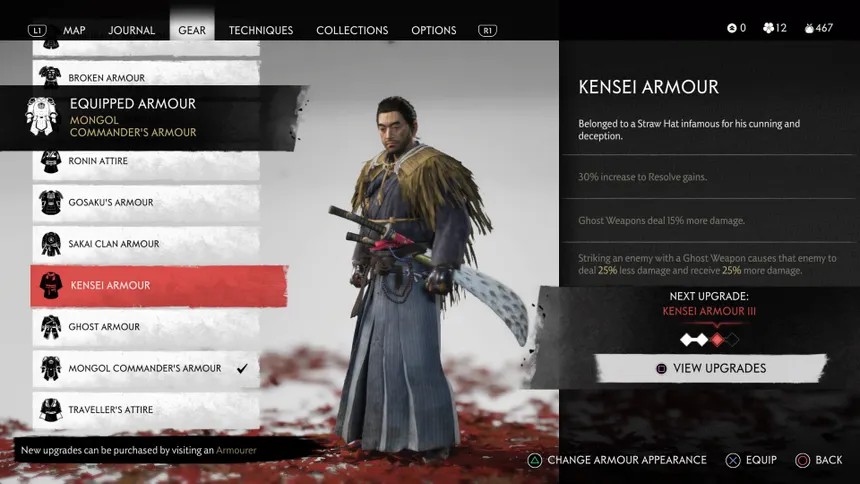 Kensei Armour Ghost of Tsushima