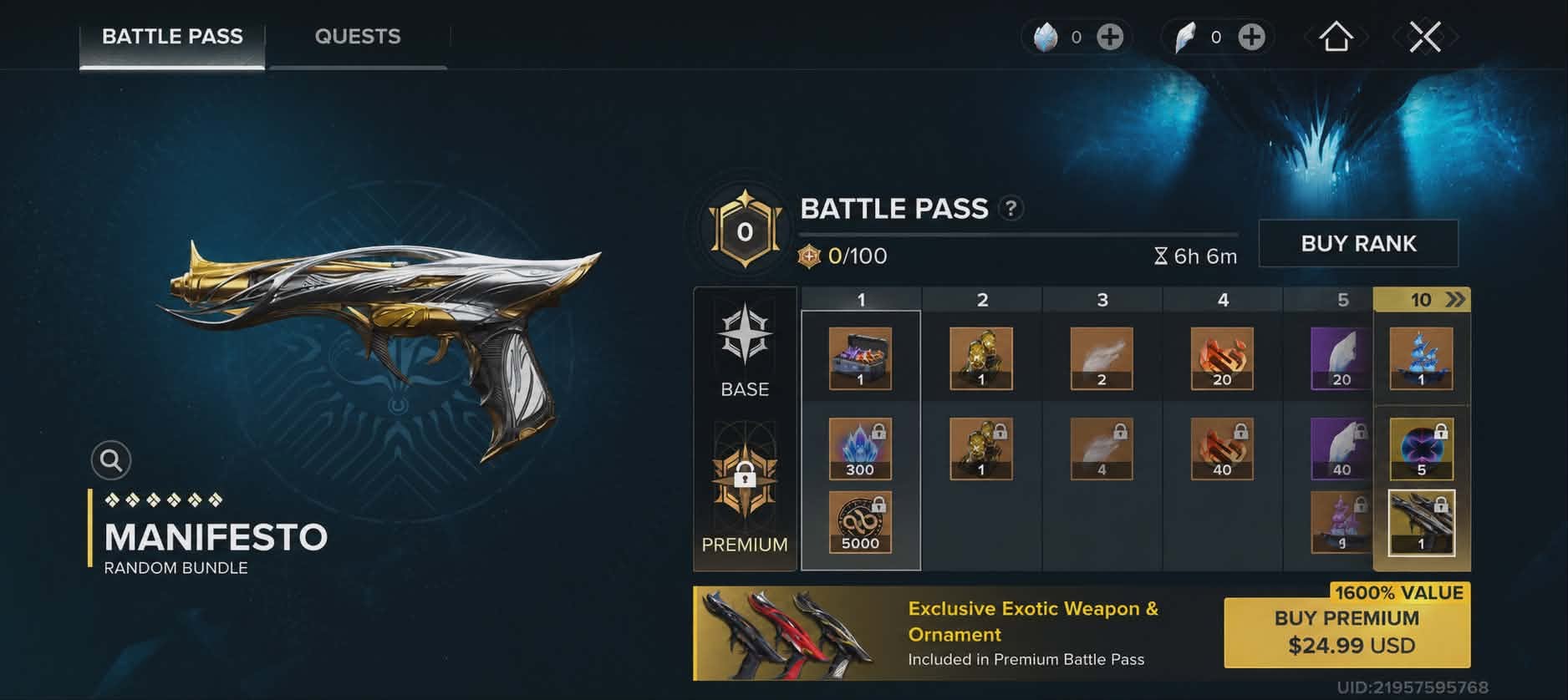 Destiny Rising Premium Battle Pass