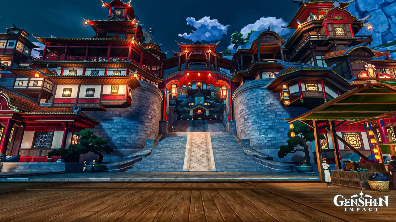 Genshin Impact Liyue City Illustration