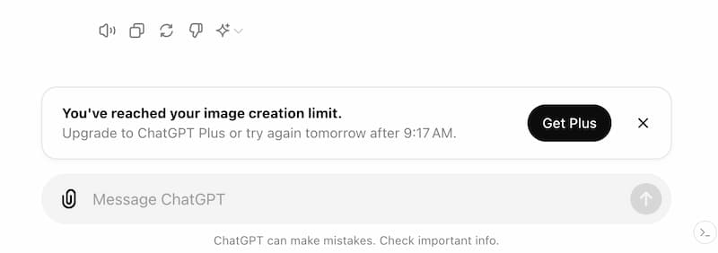 Free ChatGPT limit