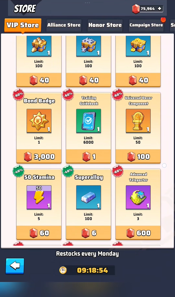 Buying VIP Points with Diamonds