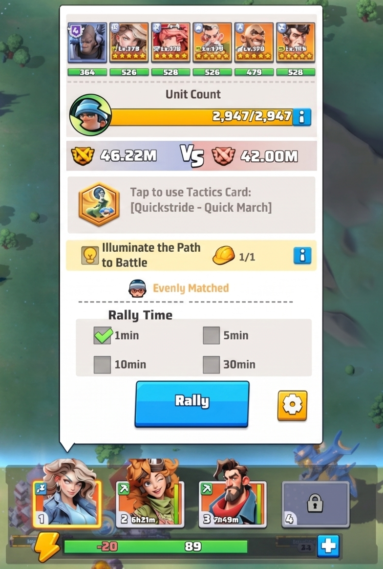 Last War Survival Rally Setup