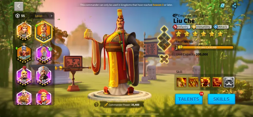 Rise of Kingdoms Liu Che