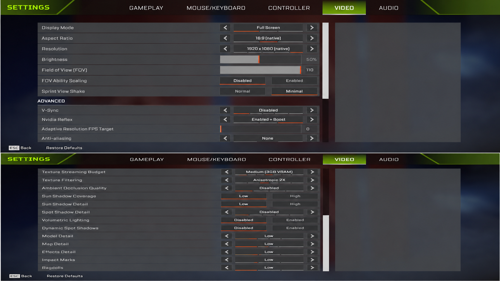 Apex Legends Best Graphic Settings