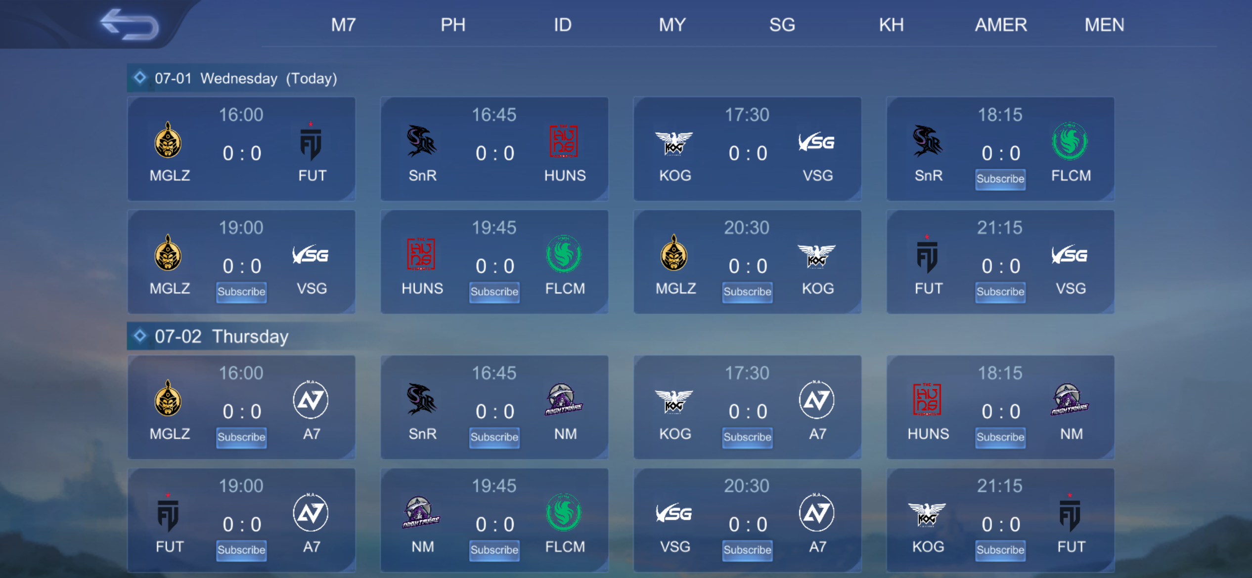 MSC 2026 Schedule