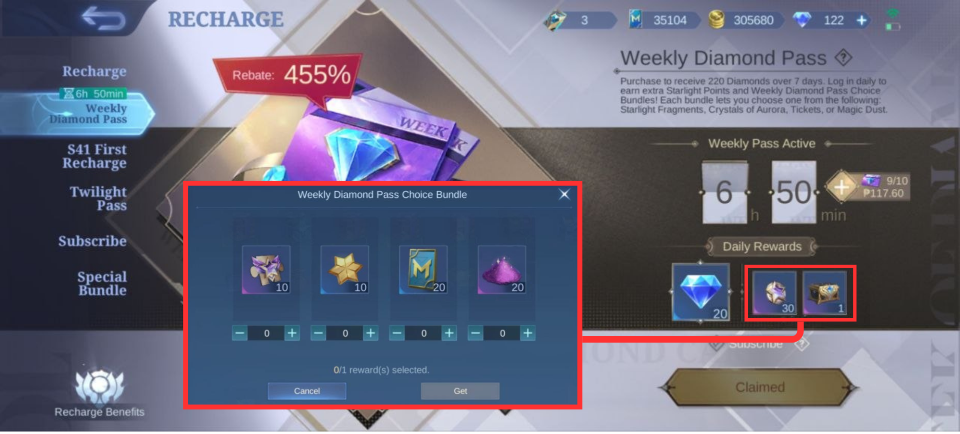 Weekly Diamond Pass