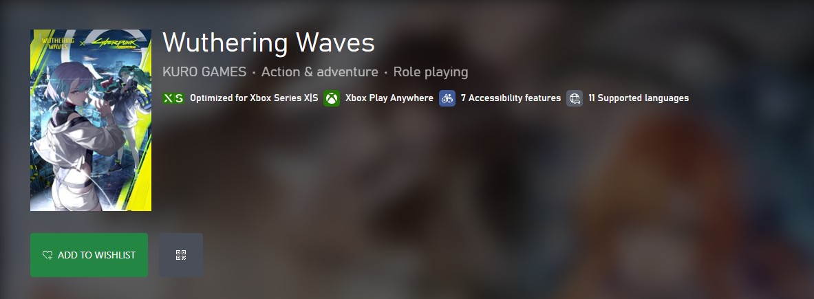 Wuthering Waves Xbox wishlist
