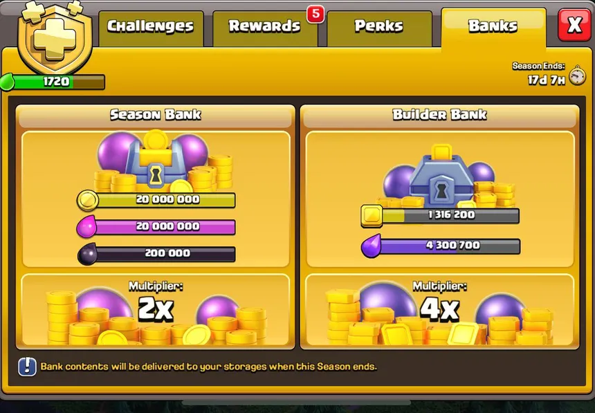 COC Season Bank