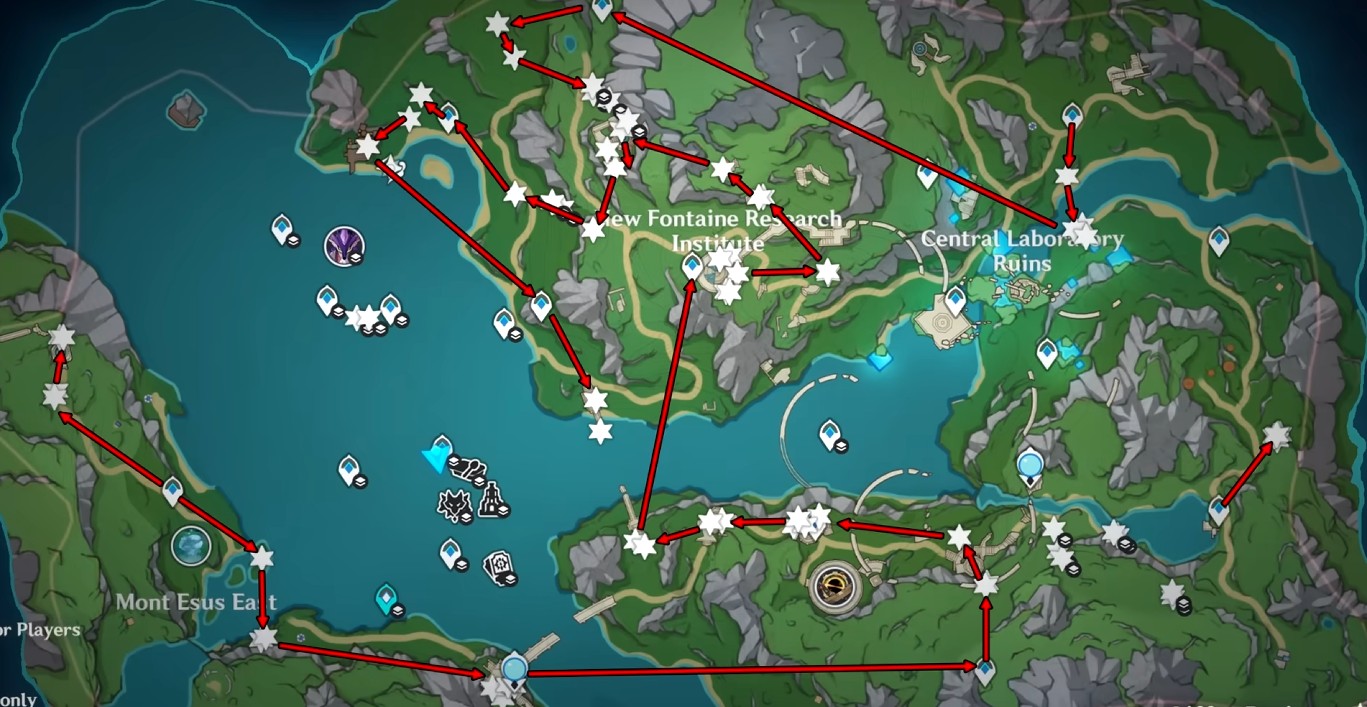 Genshin Impact Subdetection Unit Location & Farm Routes Map