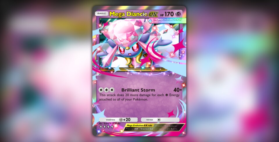 mega diance ex card - h