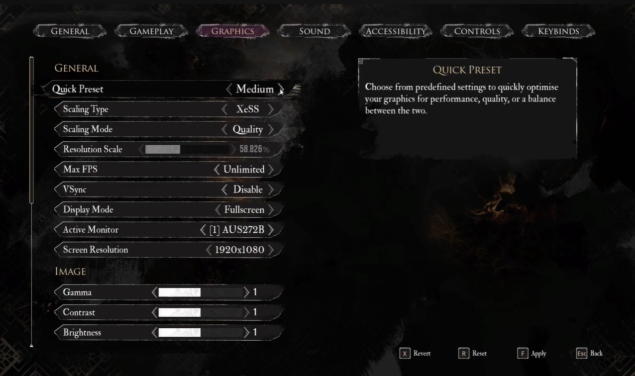 graphic settings
