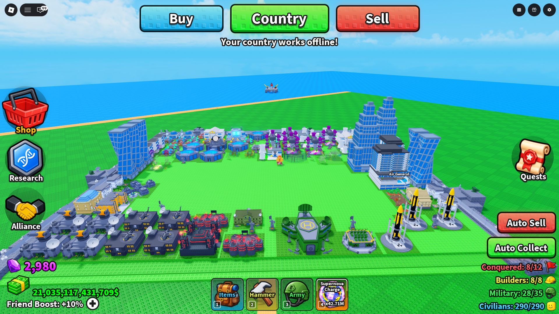 Early to Mid Game base overviewing Houses, Military and Economy Buildings
