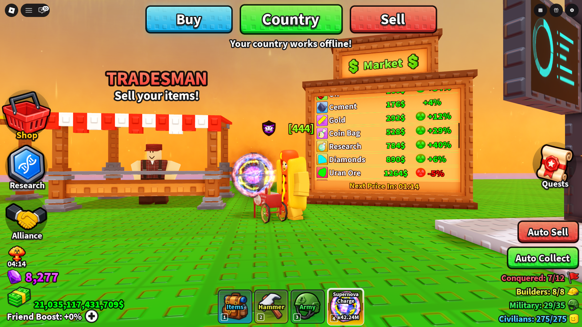 Market Board showing fluctuated Prices due to Global Weather Event