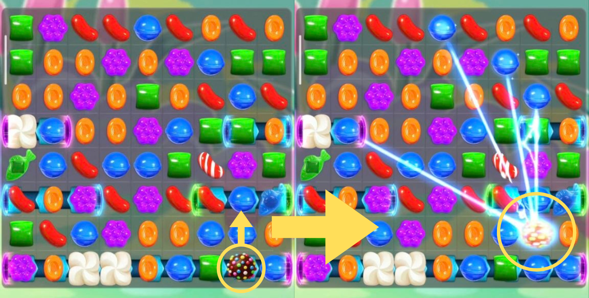 Candy Crush Saga Combo: Colour Bomb