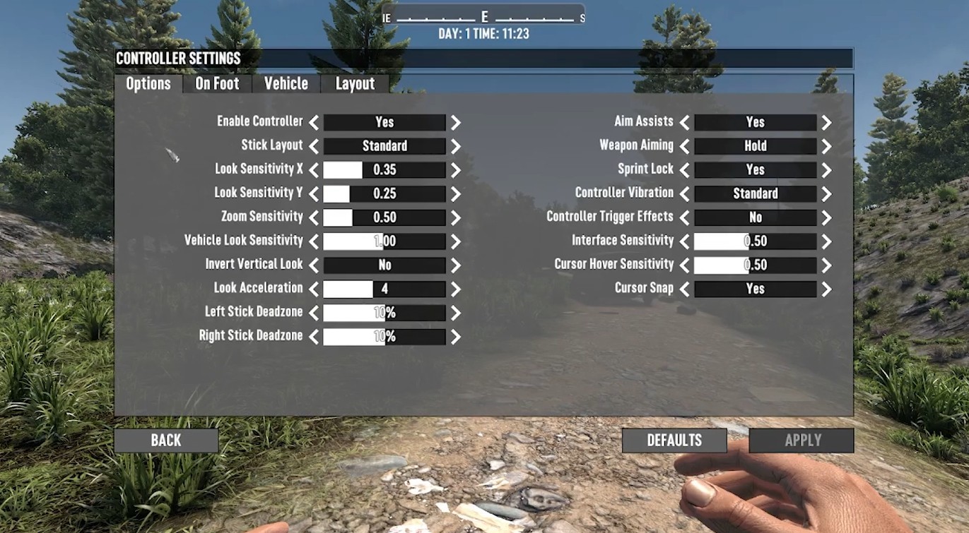 Controller Settings for 7 Days to Die