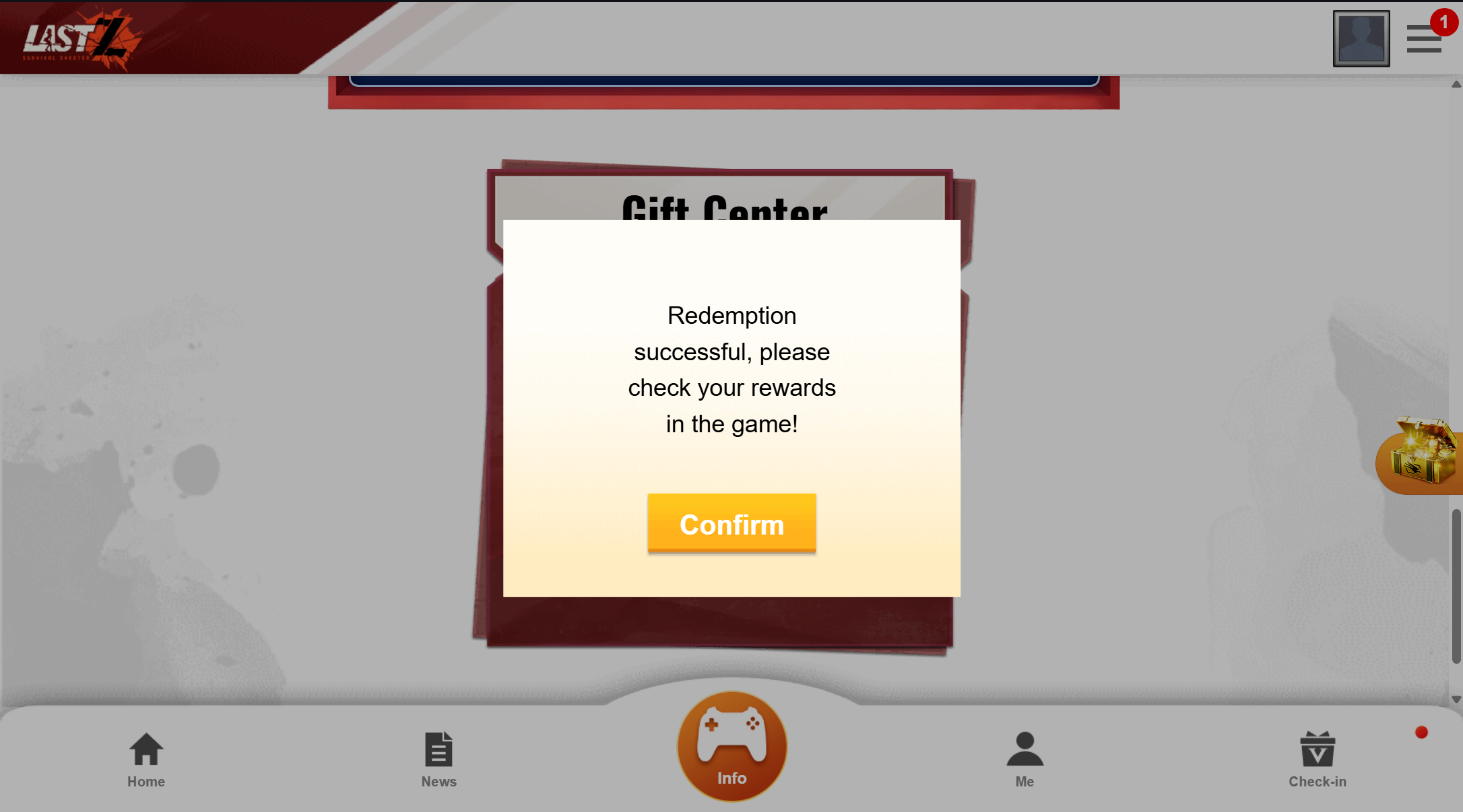 Redemption Code Redeemed Successfully