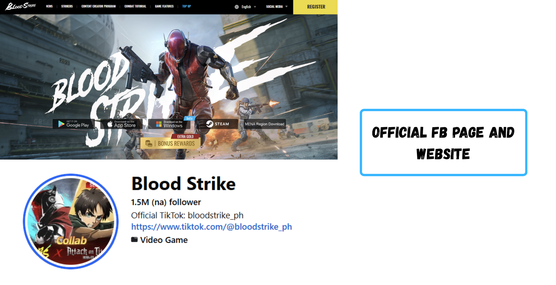 Official FB Page and Website